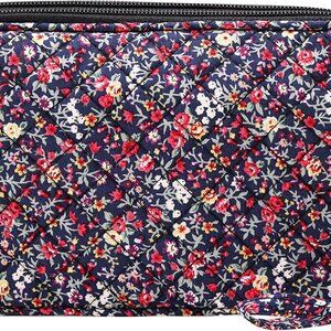 Brentano Cotton quilted double-zipper crossbody wallet purse and clutch